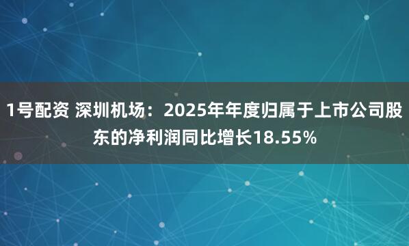 1号配资 深圳机场：2025年年度归属于上市公司股东的净利润同比增长18.55%